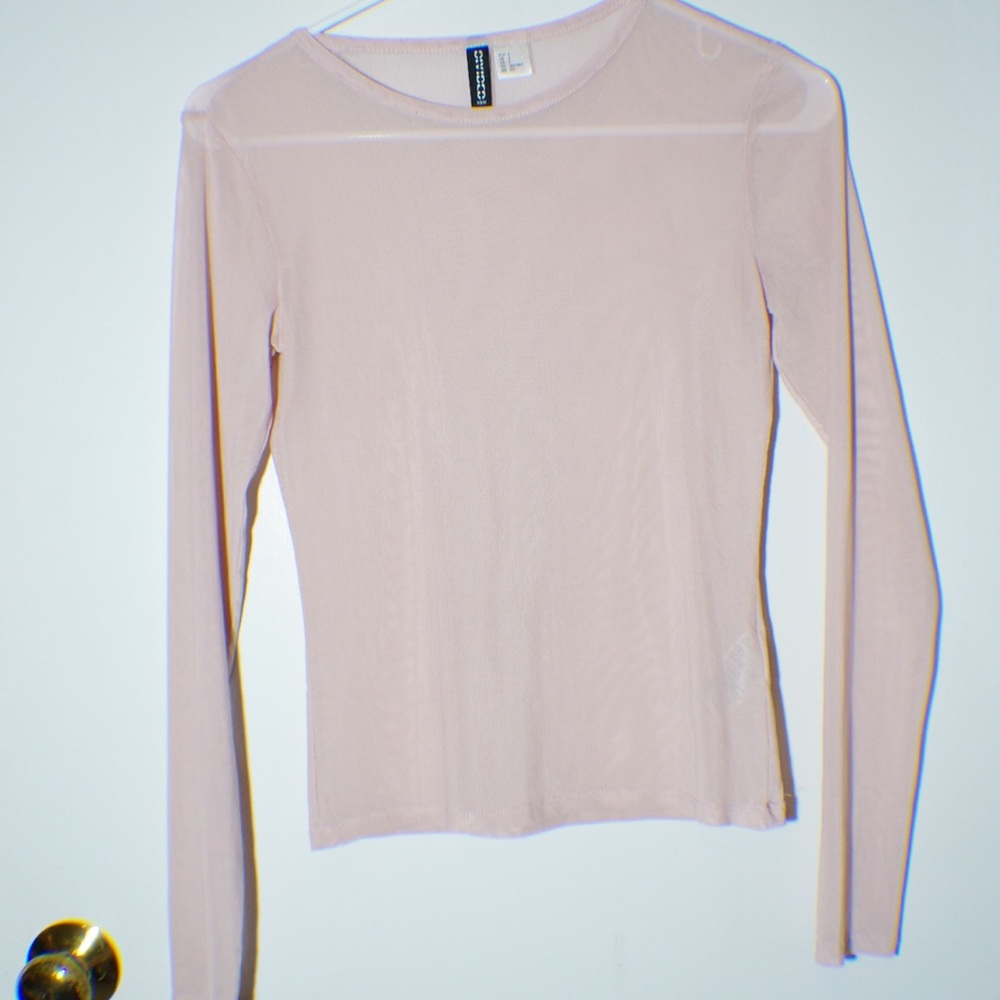 Pink sheer H&M top